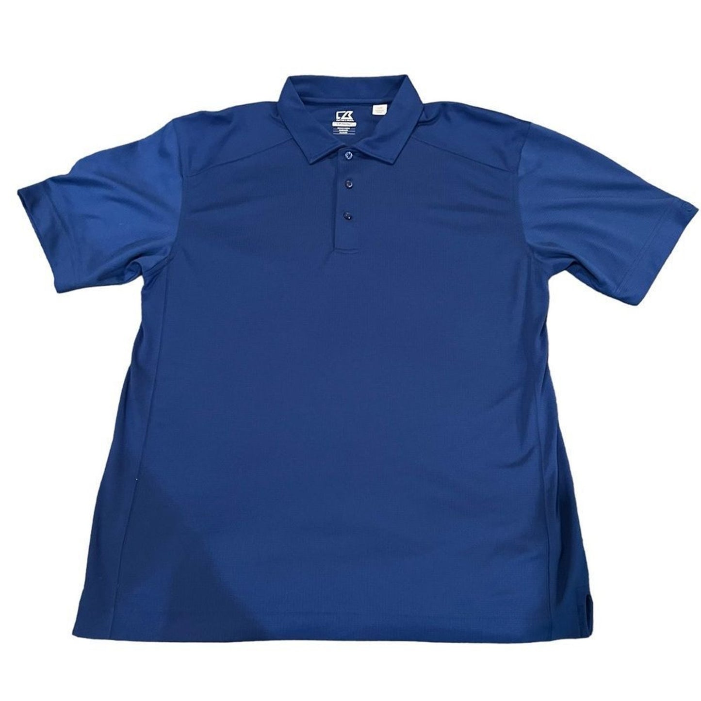 Cutter & Buck Men's Polo Shirt Size Large Blue Solid Short Sleeve Golf