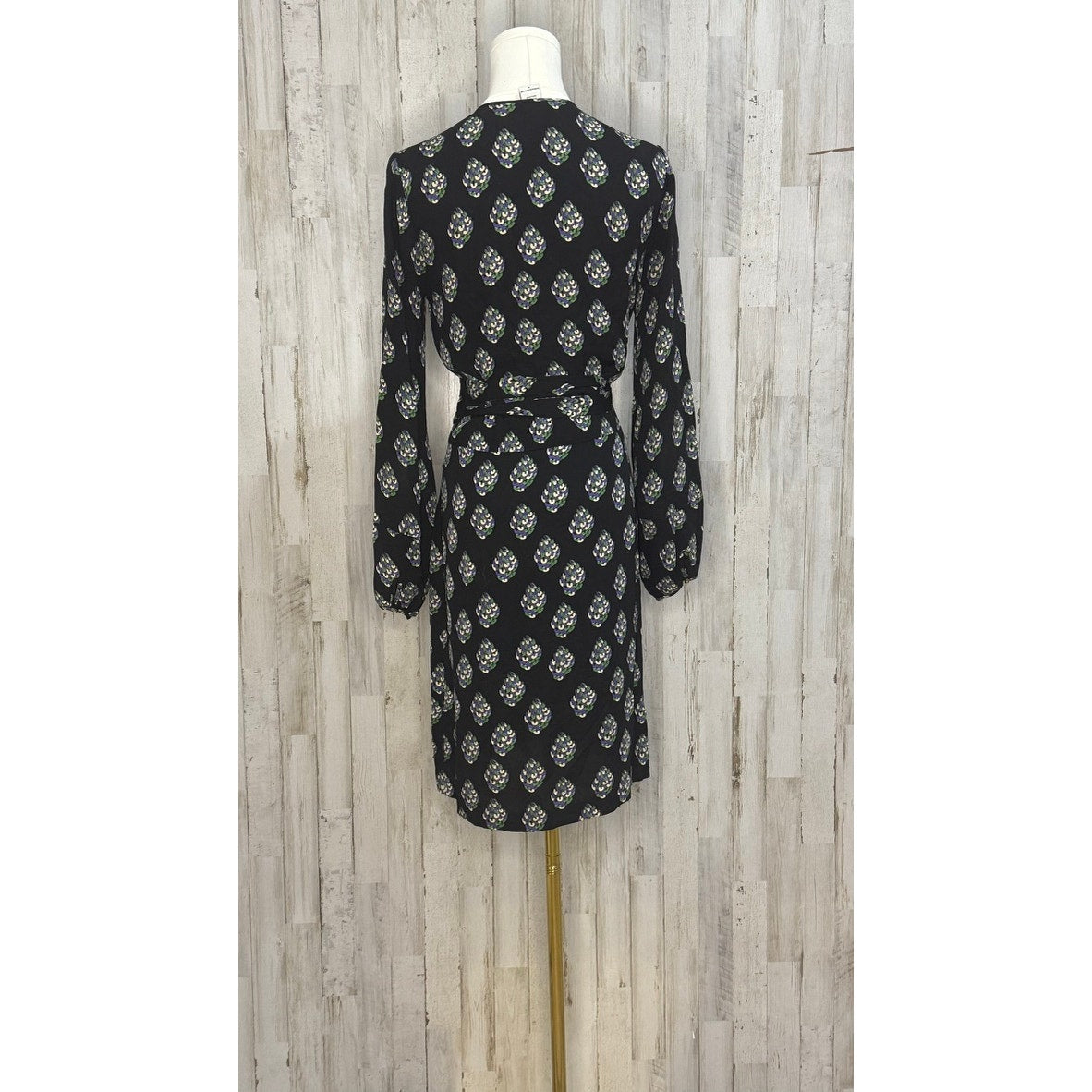 Diane Von Furstenberg Women's Silk Wrap Dress Size 4 Black Print