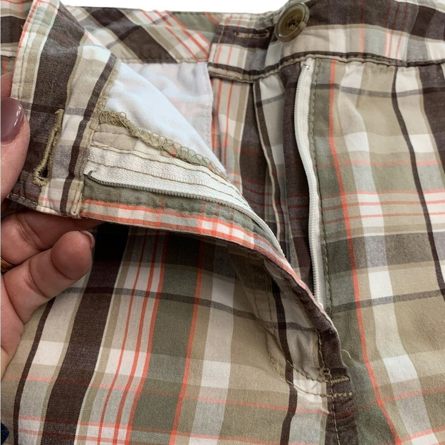 Kim Rogers Plaid golf bermuda shorts 14P
