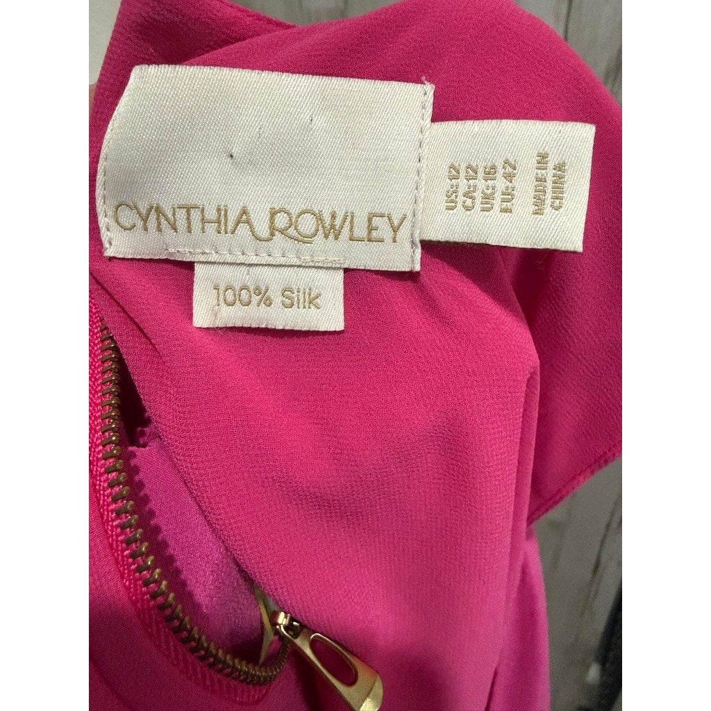 Cynthia Rowley Dress Women's Size 12 Pink Silk Sleeveless Shift Sheath Knee
