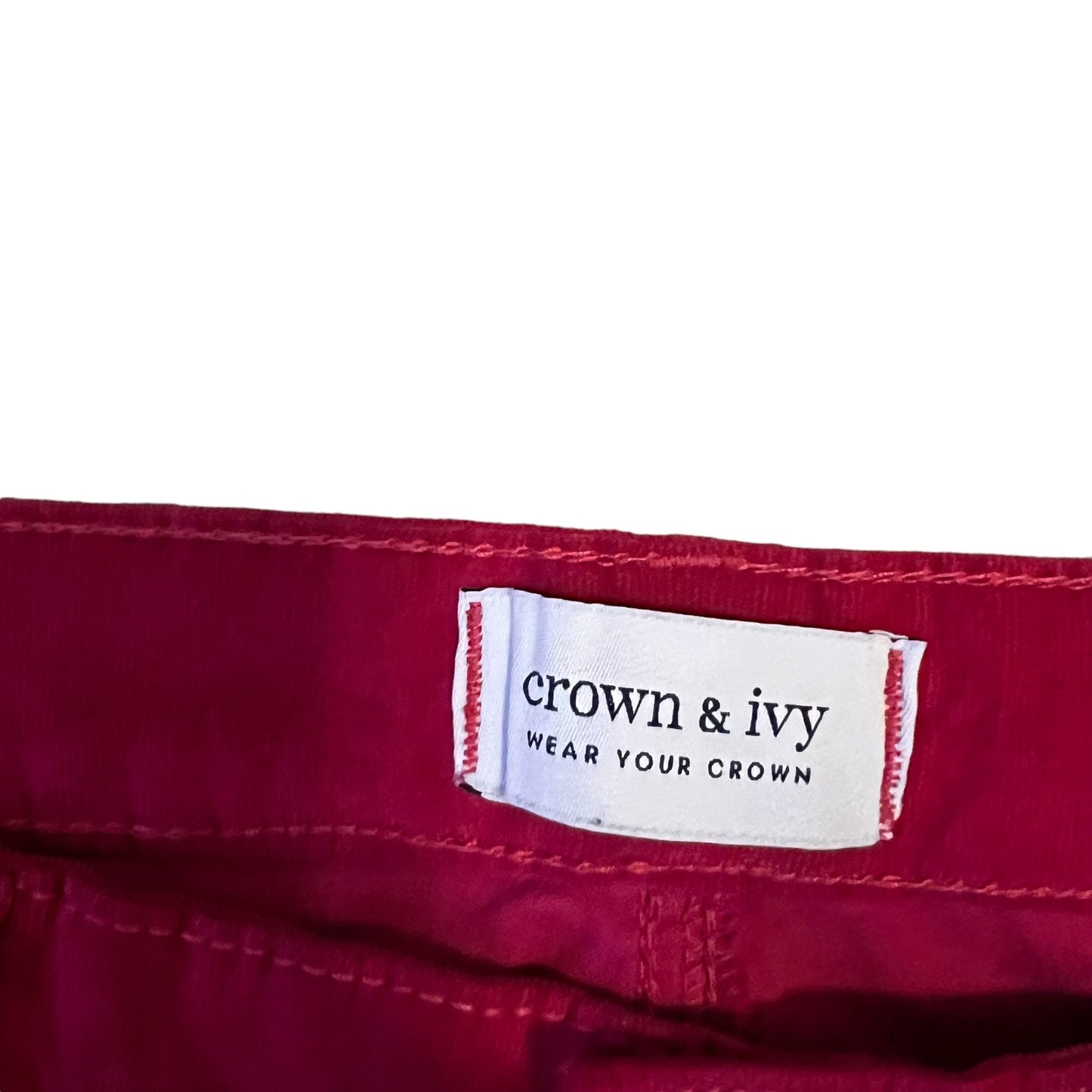 Crown & Ivy Women's 16R Dark Pink Flared Leg Corduroy Jeans