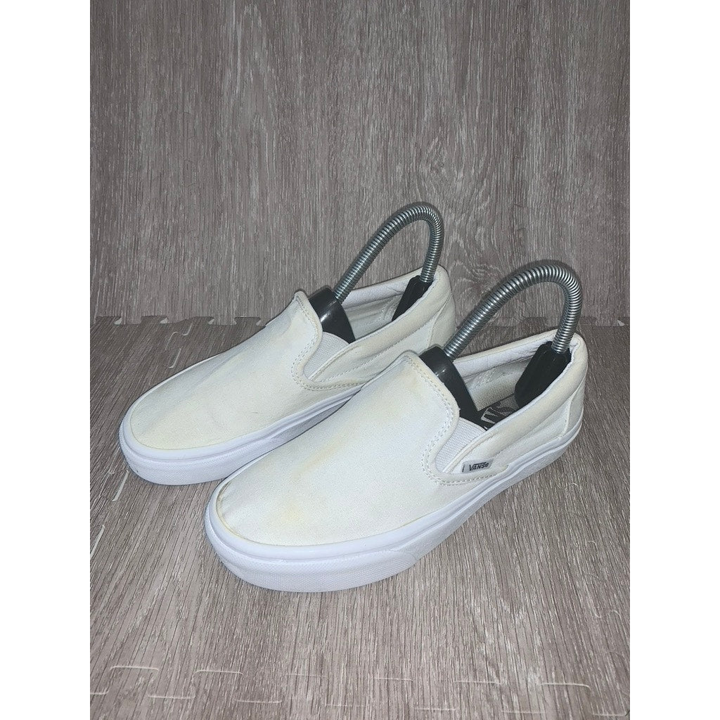 Vans Classic Slip-On Unisex Shoes White Women's Size 6 Casual Skate Sneakers