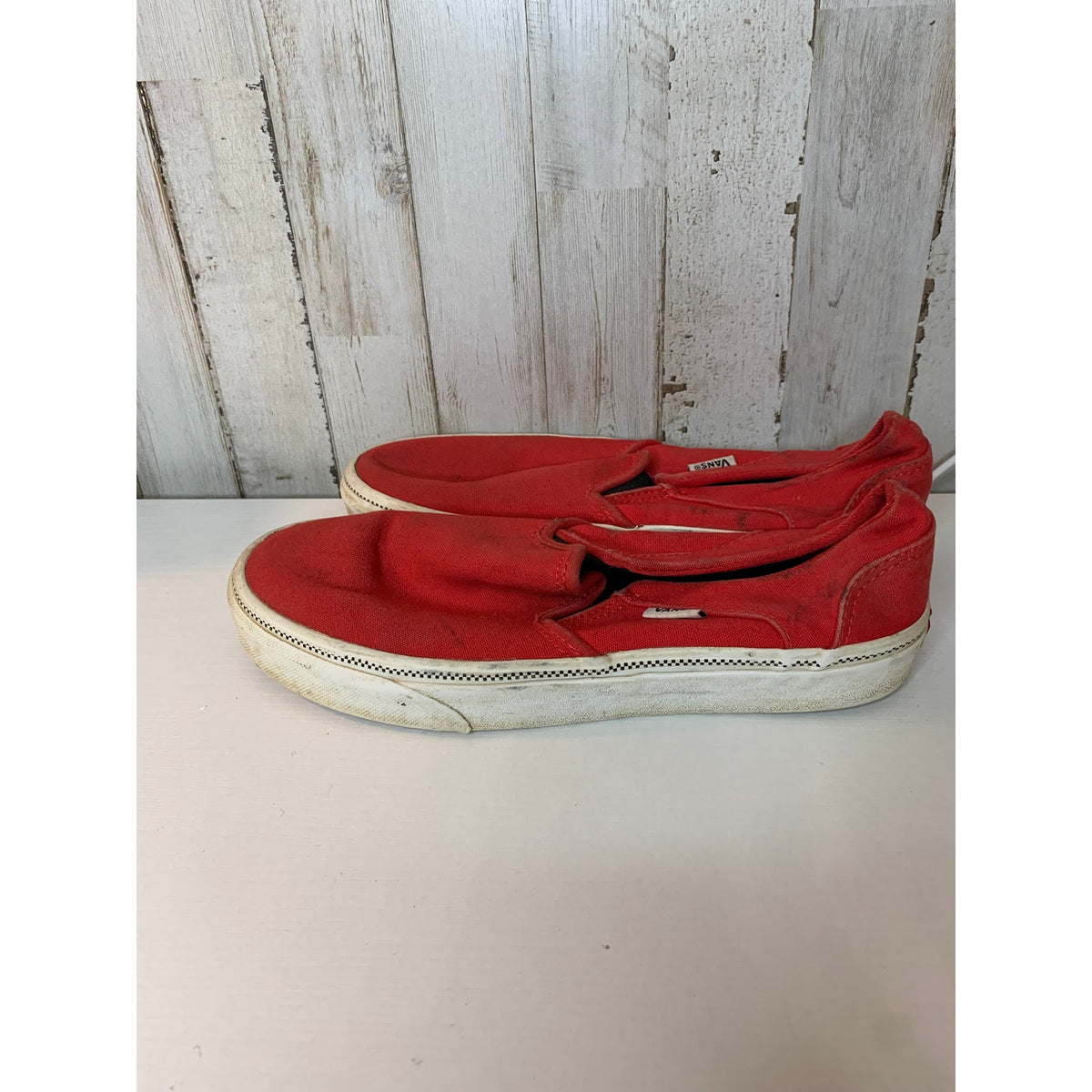 Vans Classic Slip-On Sneakers Womens Size 7 Racing Red Skate Casual Shoes