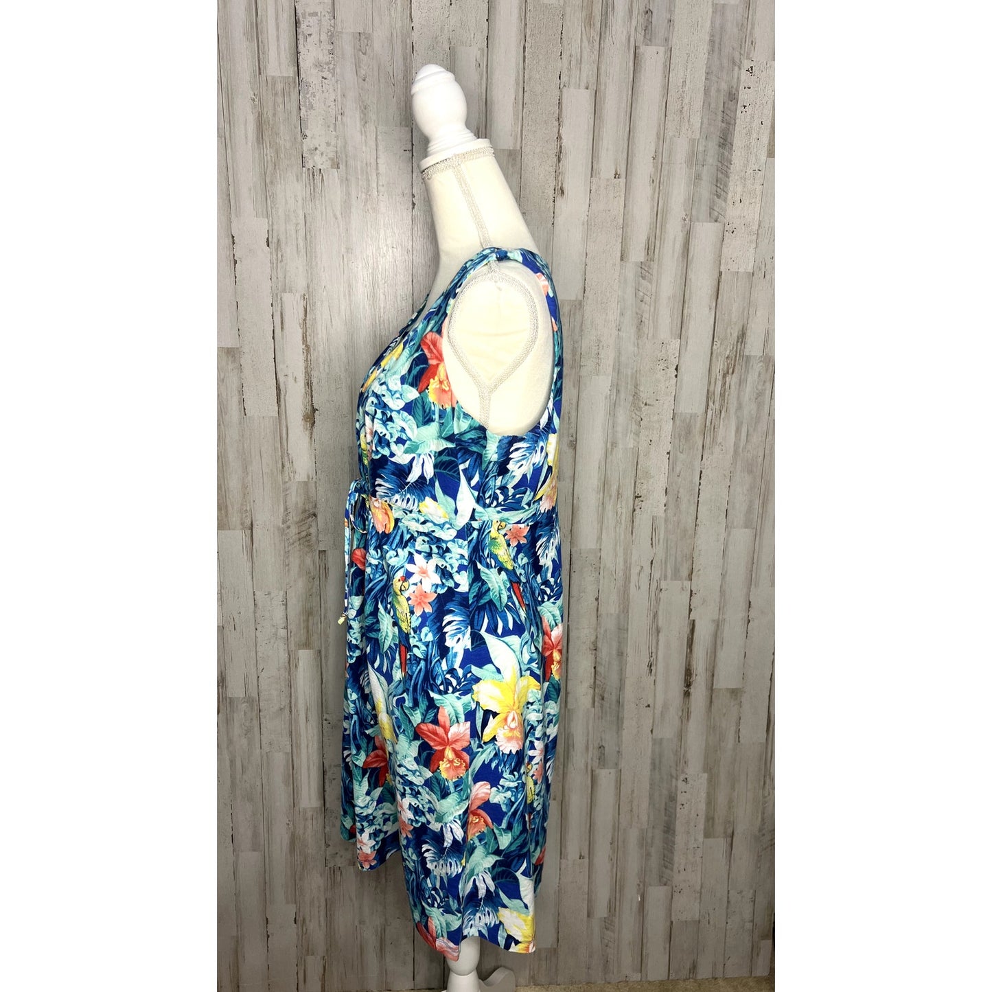 Tommy Bahama Women's Large Island Floral Dress Blue/Orange