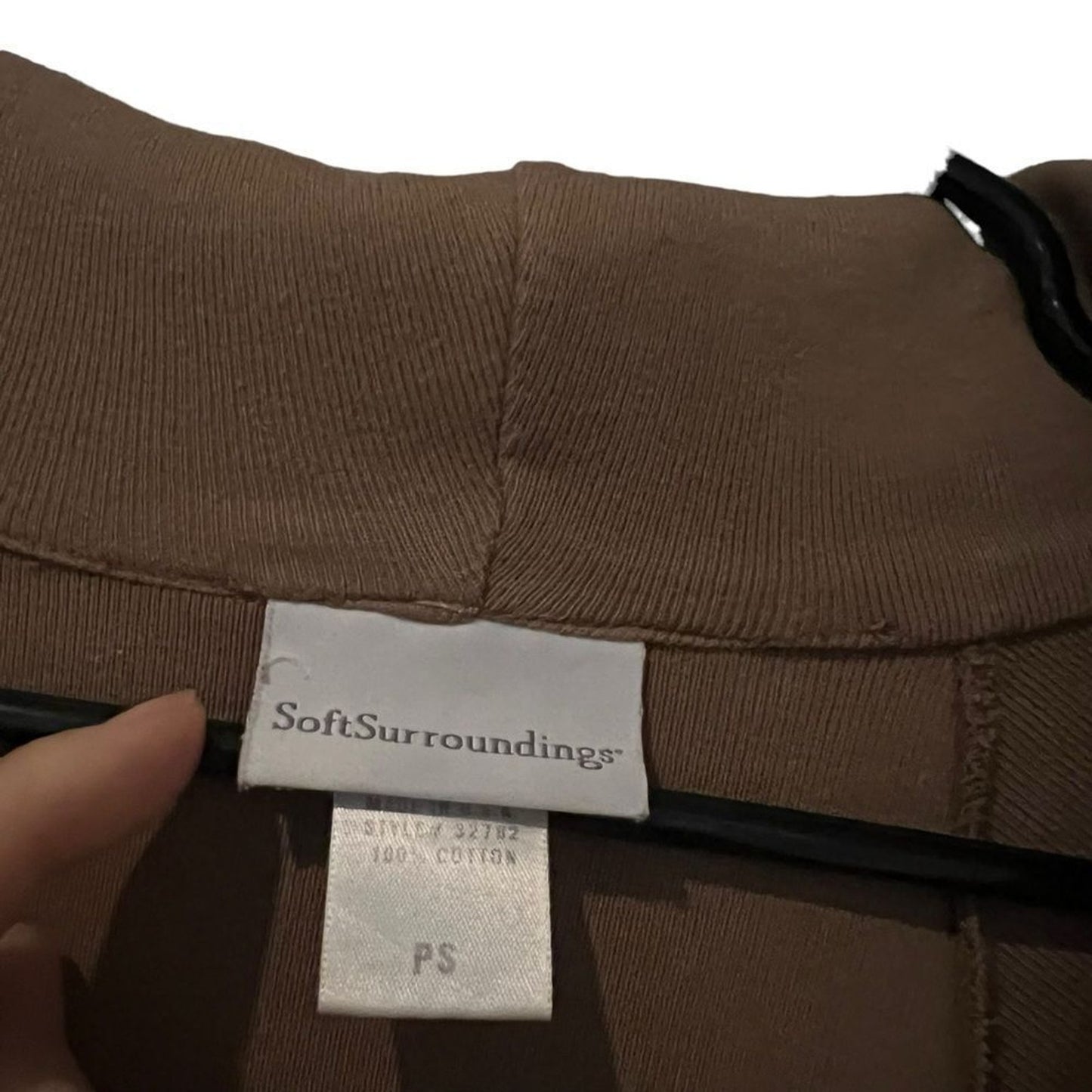 Soft Surroundings Tunic Pullover Sweatshirt Womens Small Brown Half Zip