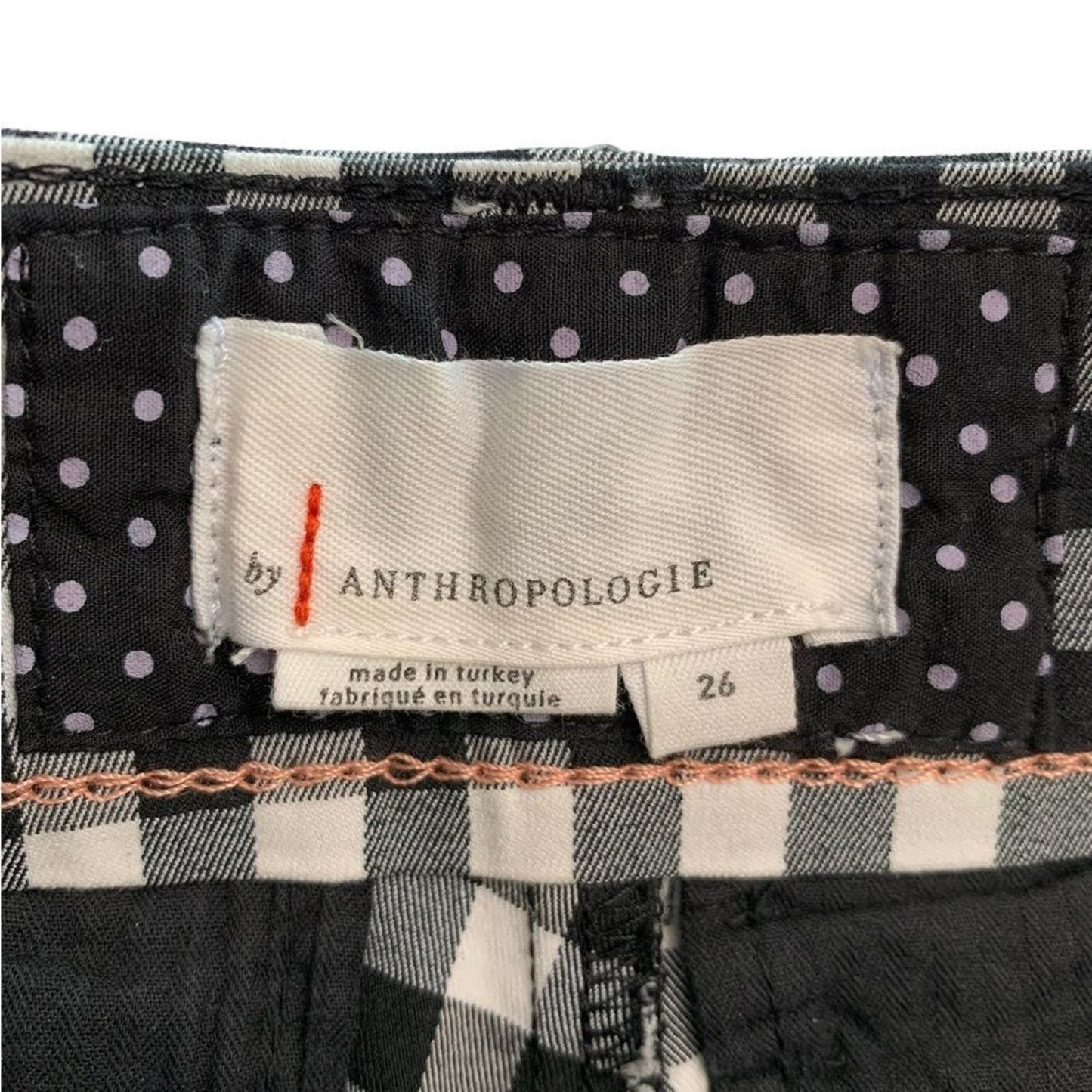 Anthropologie Black And White Checkered Shorts Size 26