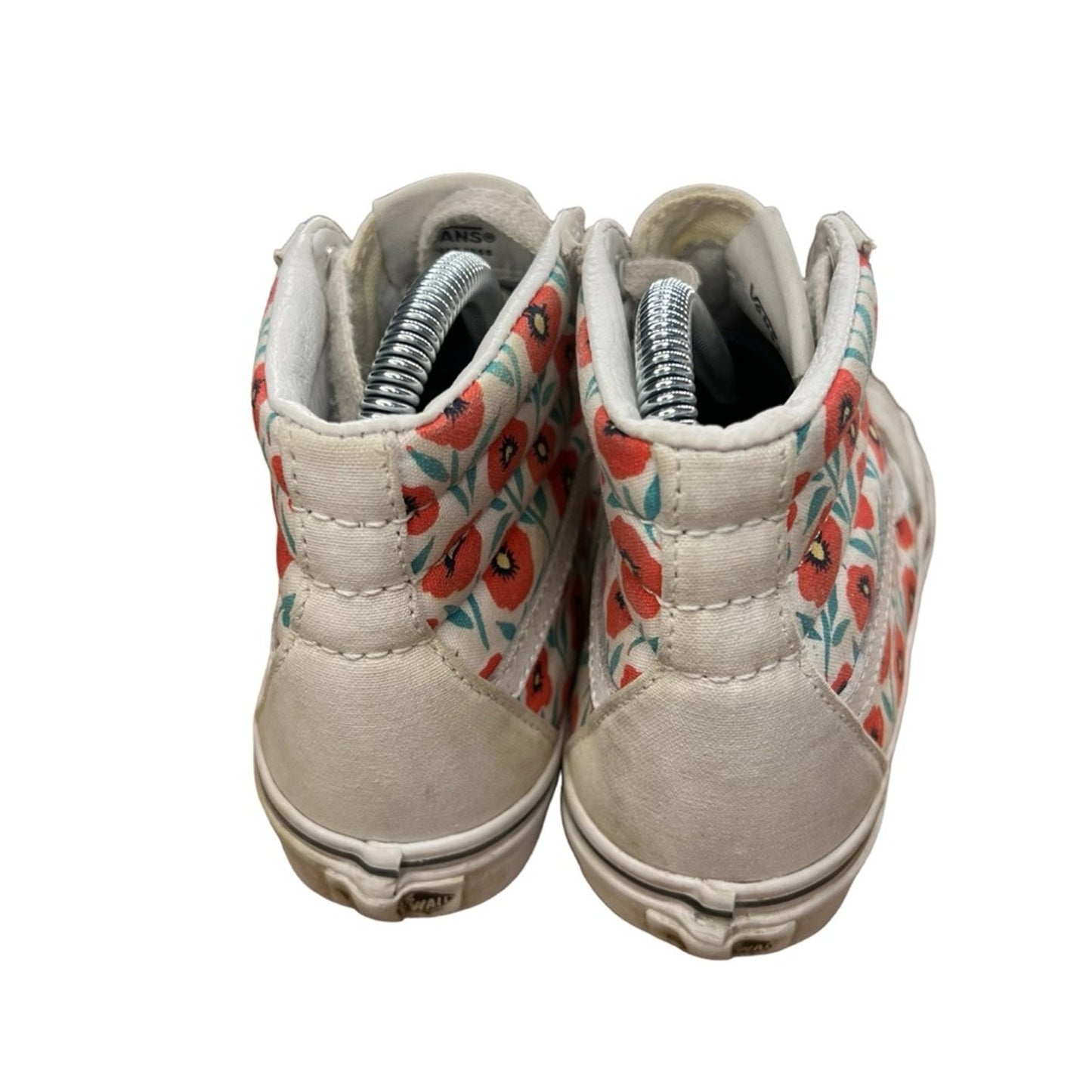 Vans Sk8-Hi Womens Sneakers Size 5 White Red Teal Floral High Top Lace Up