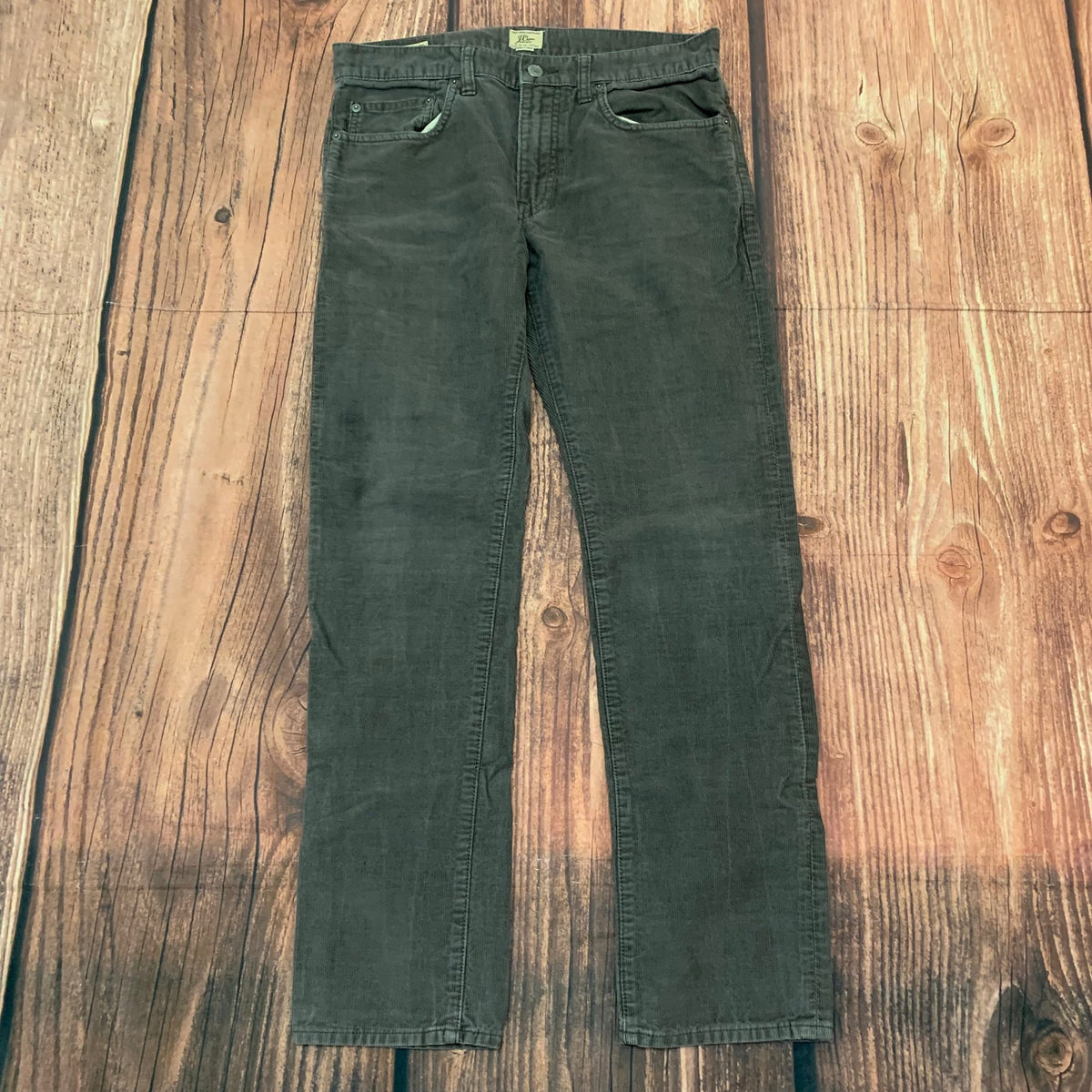 J.Crew 484 Pants Mens 30x30 Gray Corduroy Slim Straight