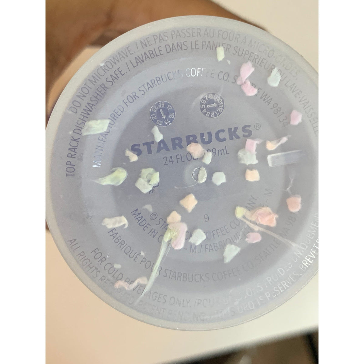 Starbucks Confetti Color Changing Cold Cup Tumbler 24 oz Lid & Straw