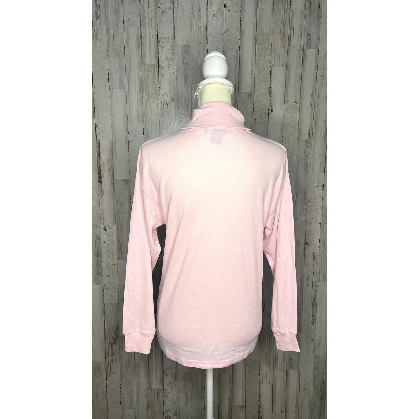 Hunters Run Women's Pink Long Sleeve Mock Turtleneck Shirt Size Large