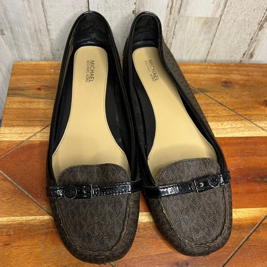 Michael Kors Women's 8.5 Brown MK Logo Loafers Flats Casual Fashion