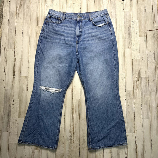 American Eagle Women's Size 20 Light Wash Blue Highest Rise 90s Flare Jeans