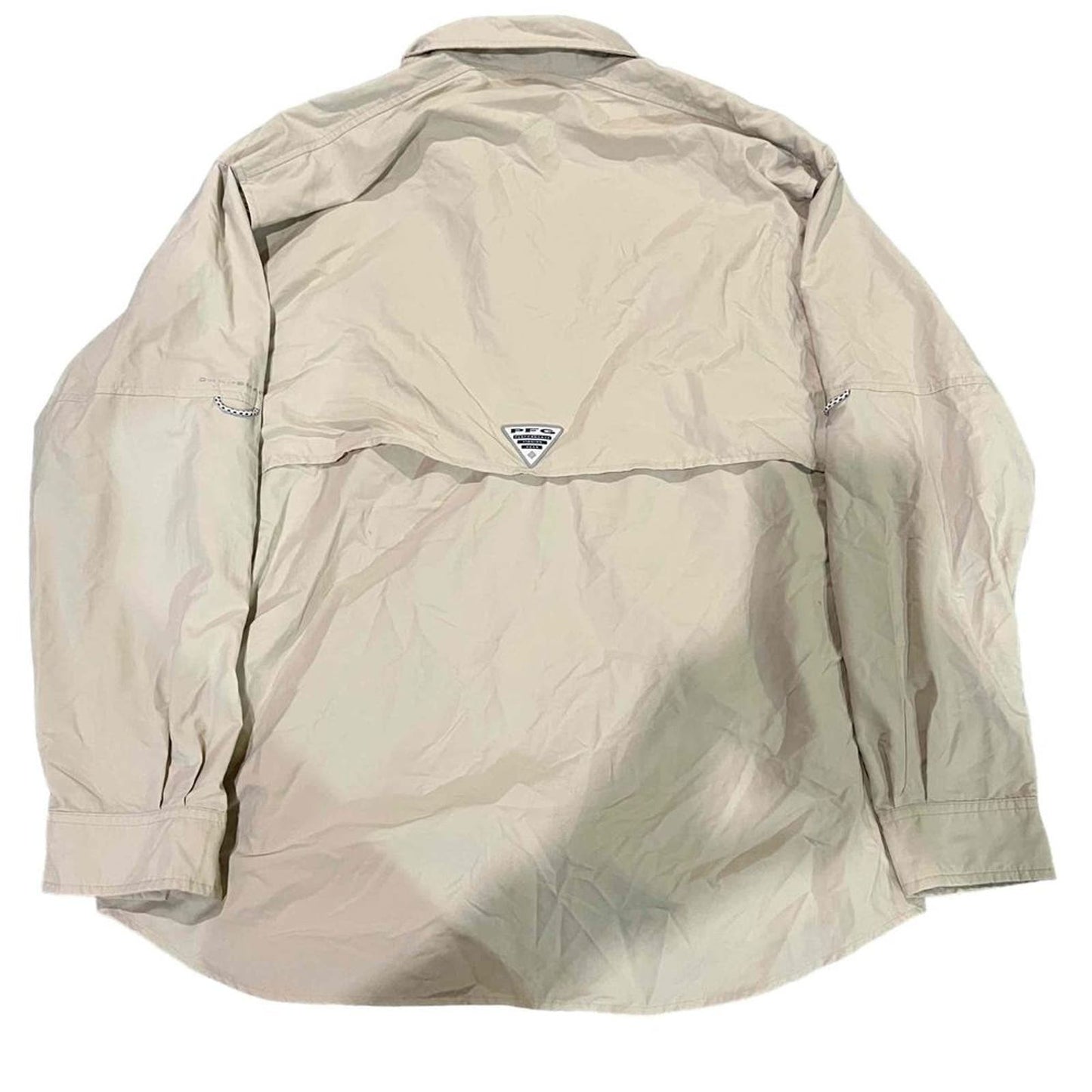 Columbia Men's Large Beige PFG Bahama II Long Sleeve Button-Up Fishing Shirt