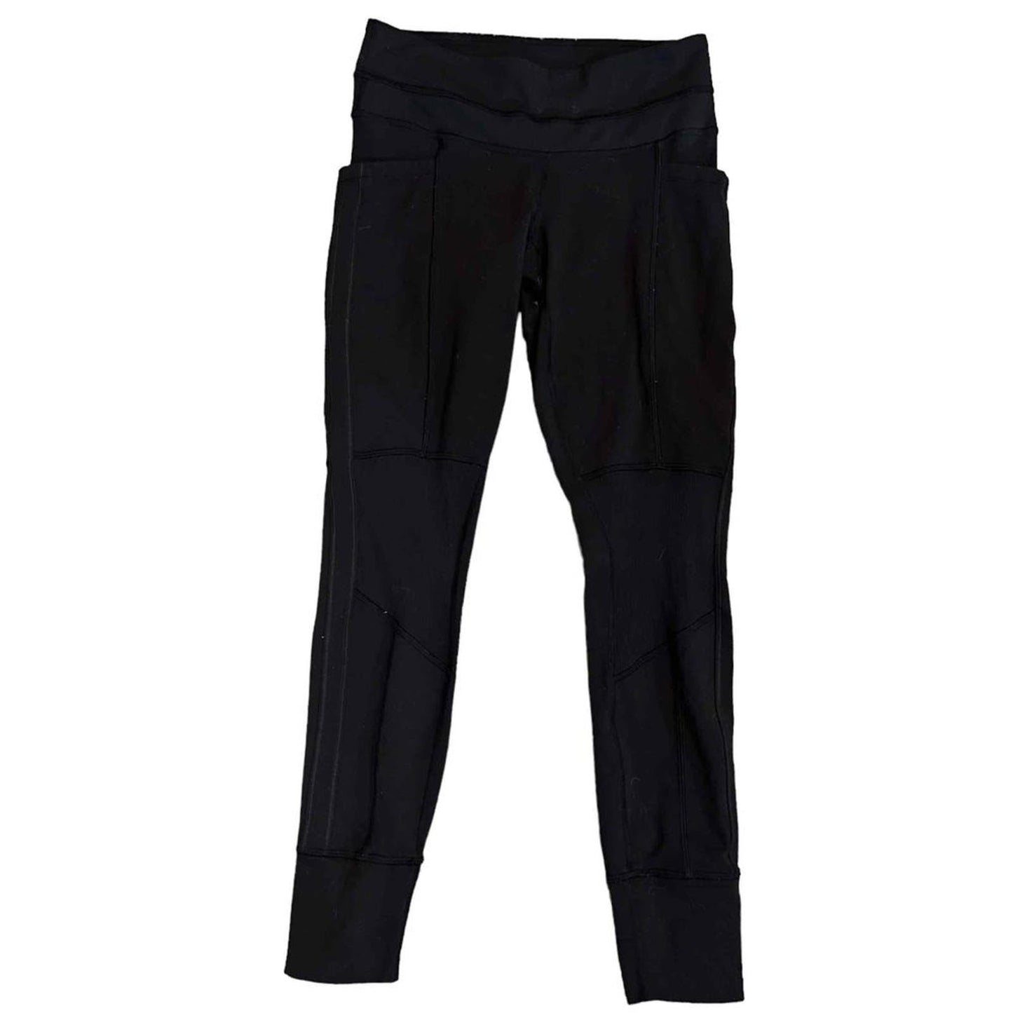 Lululemon Black High-Waisted Cuffed Ankle Leggings Pants Size 6