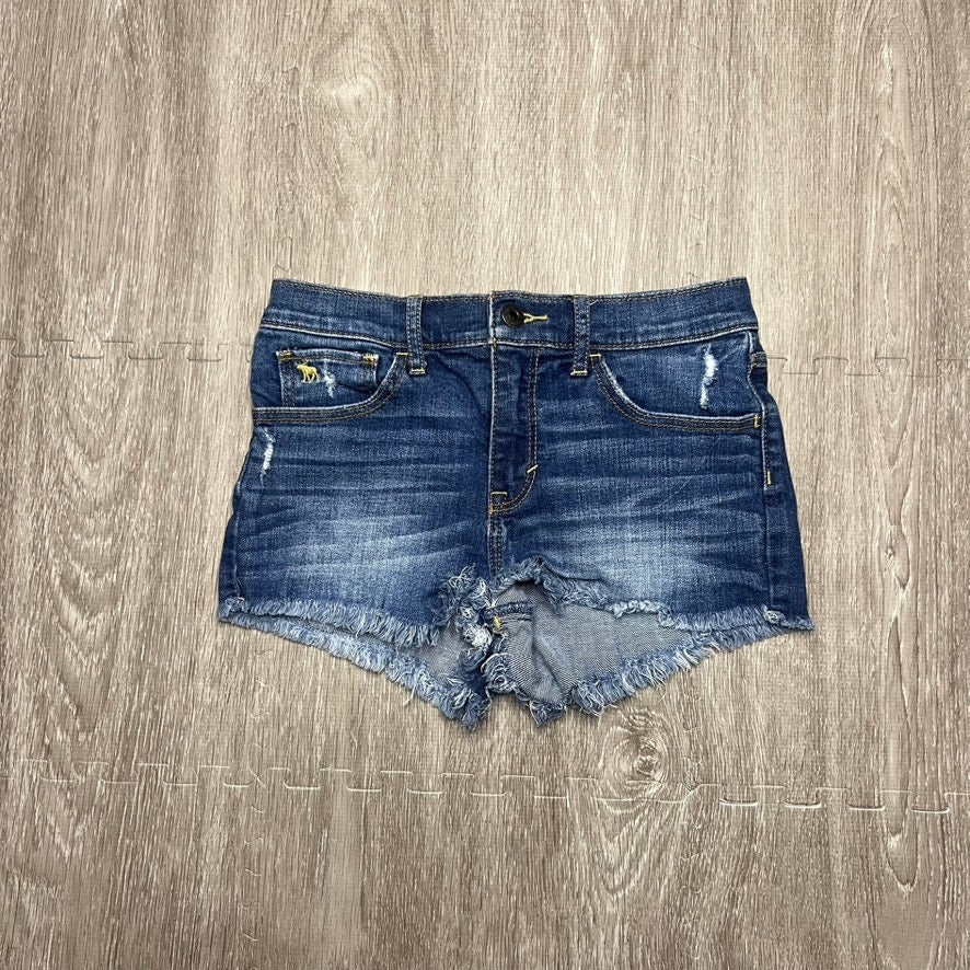 Abercrombie Kids Girls Size 14 Blue Denim Shorts Distressed Casual