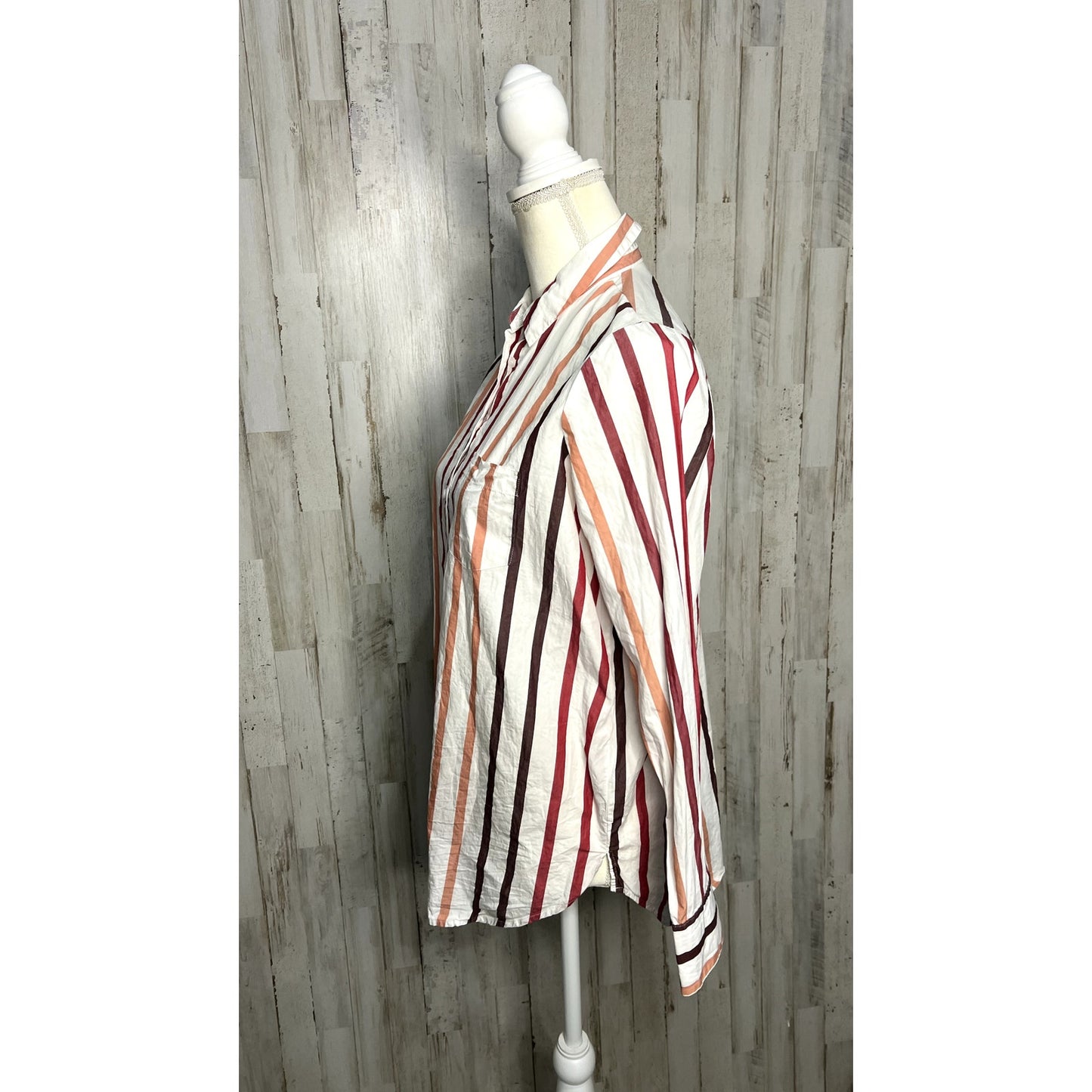 Madewell Women's XS Striped Button-Up Shirt Long Sleeve Casual Relaxed Fit