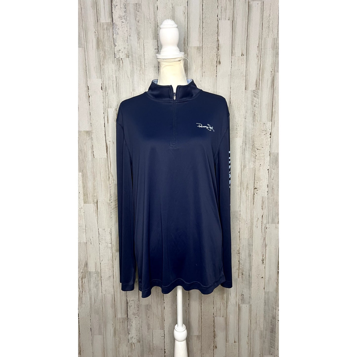 Panama Jack Men's Large Navy Blue Pullover Long Sleeve 1/4 Zip Jacket