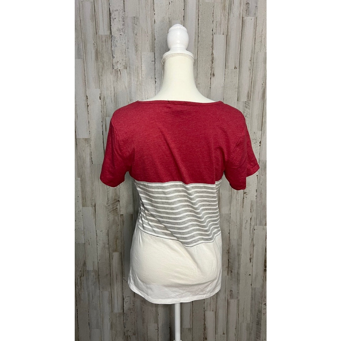 Alabama Crimson Tide Women's Striped Knotted T-Shirt Size Medium Multicolor