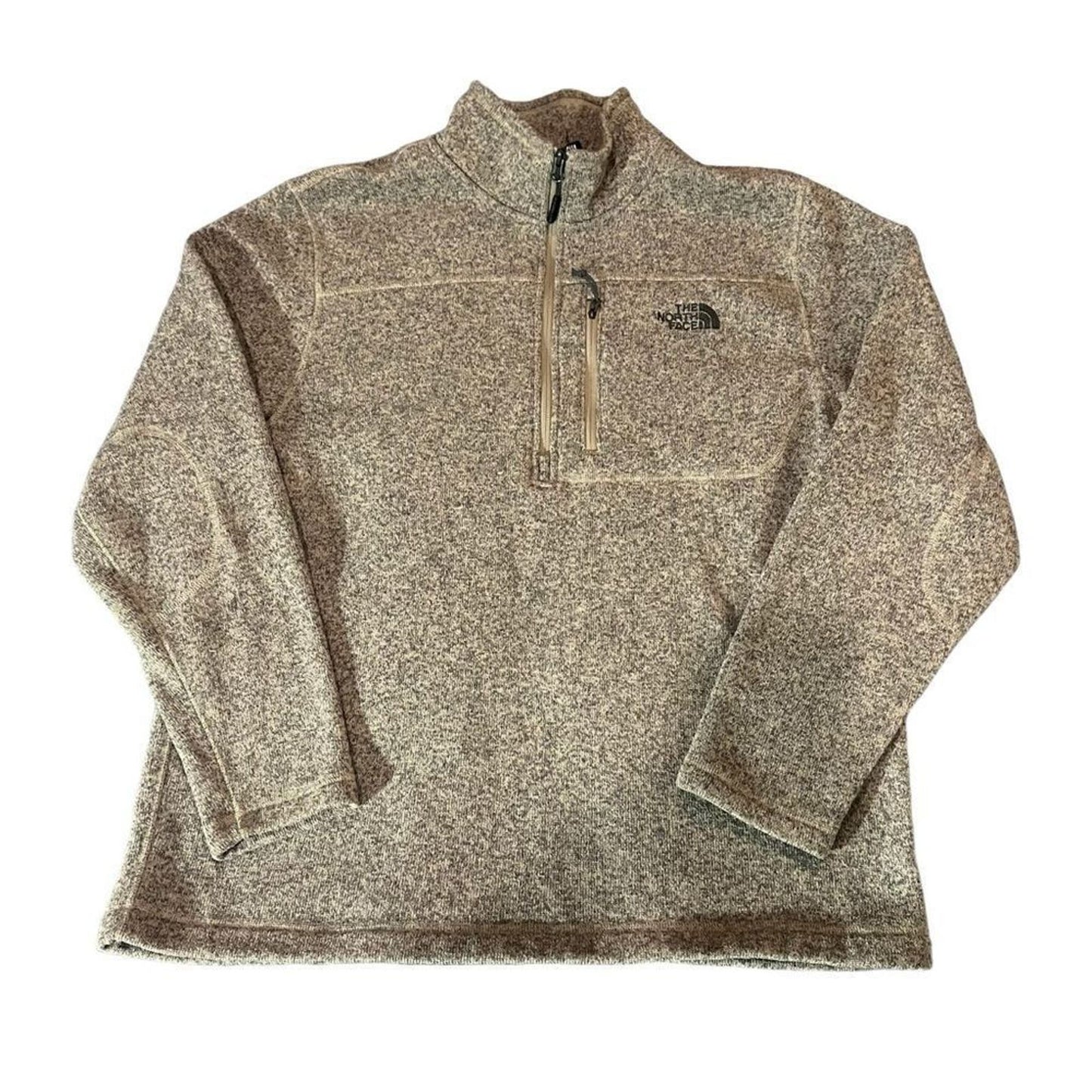 The North Face Taupe Quarter Zip Pullover Size XL