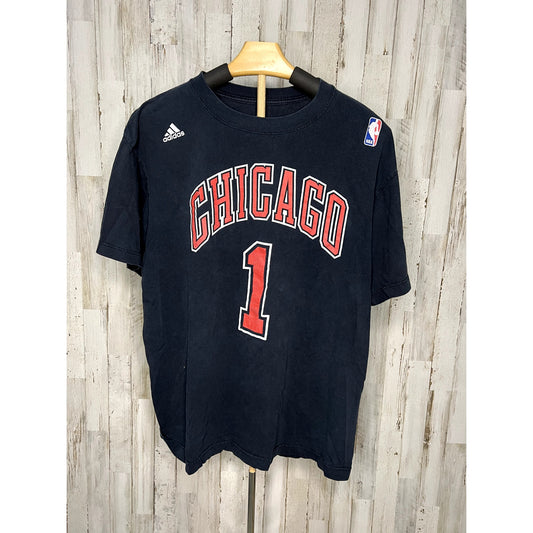 Adidas NBA Chicago Bulls Derrick Rose #1 Men's T-Shirt Black Size Large