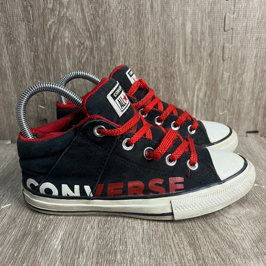 Converse All Star Kids Mid Black/Red Kids High Top Sneakers Size 2