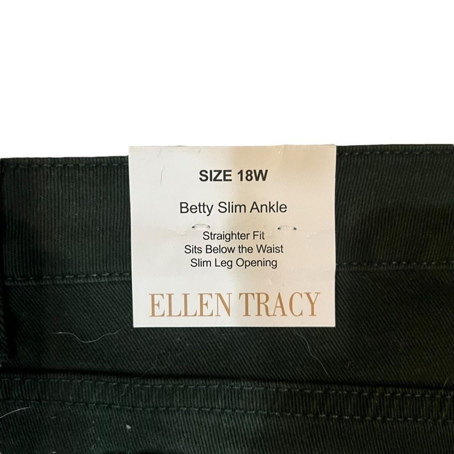 NWT Ellen Tracy Forest Green Betty Slim Ankle Size 18W