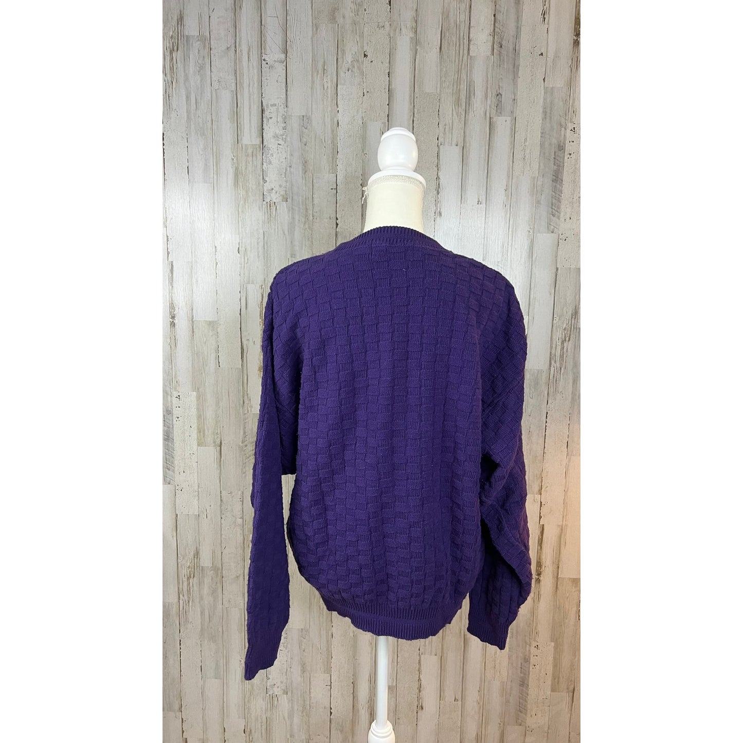 Vintage SaddleBred Men's Medium Purple Crew Neck Long Sleeve Sweater