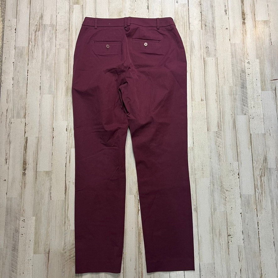 Talbots Women's High-Waist Straight Leg Pants Curvy Size 4 Burgundy