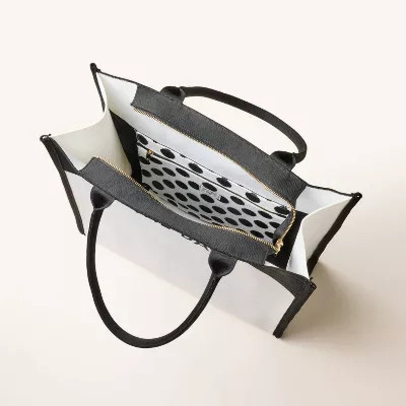 NWT Kate Spade X Target Women's Large Polka Dot Tote Bag Black & White Chic