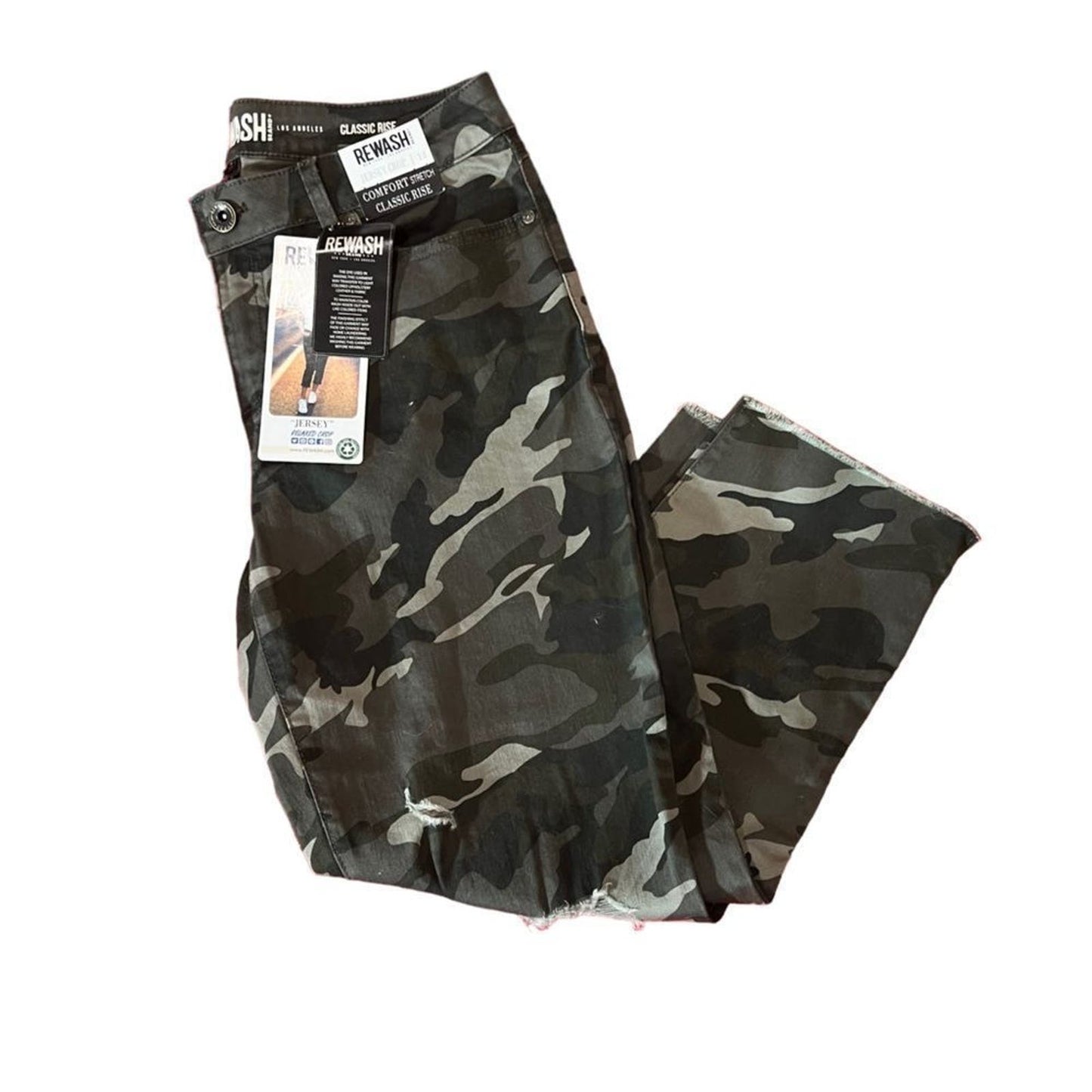 NWT Rewash Camo Ripped Jeans Size 13/31