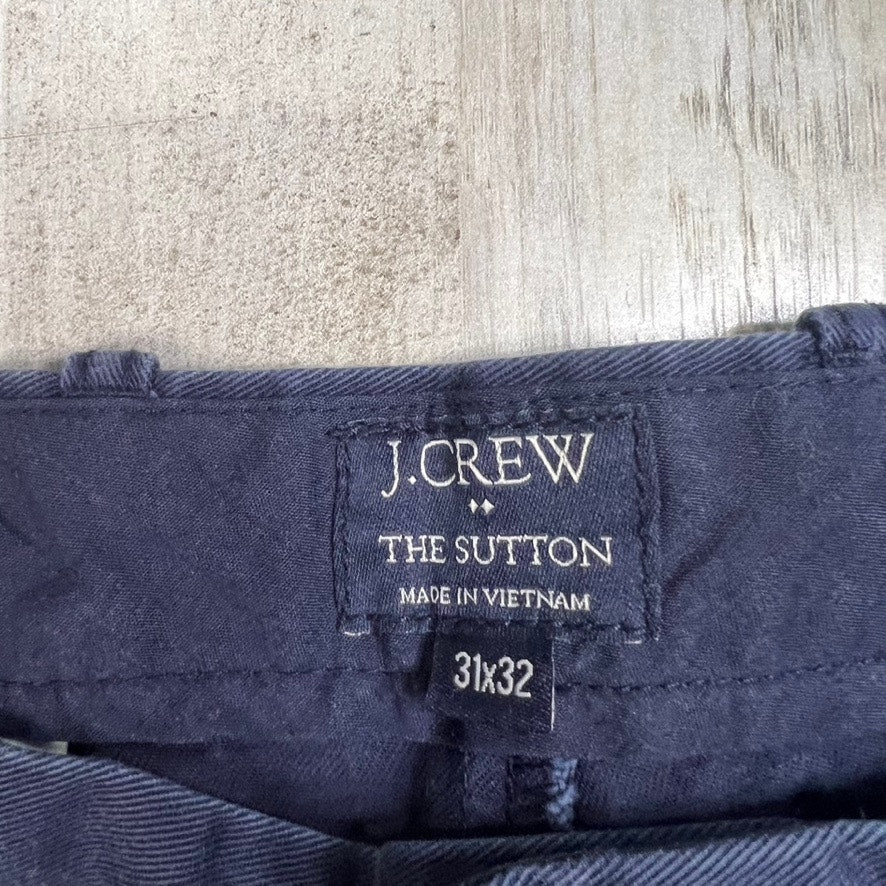 J.Crew Men's Navy Blue Chino Pants Size 31x32 Straight Fit Casual Semi-Formal