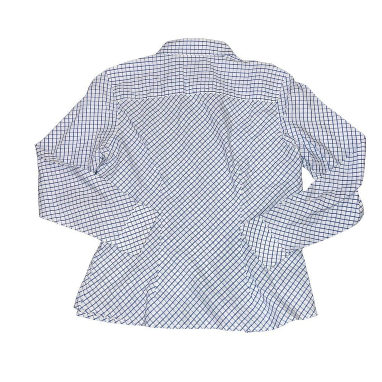 Talbots Women's Size Small Petite 100% Cotton Blue and White Button Down Shirt