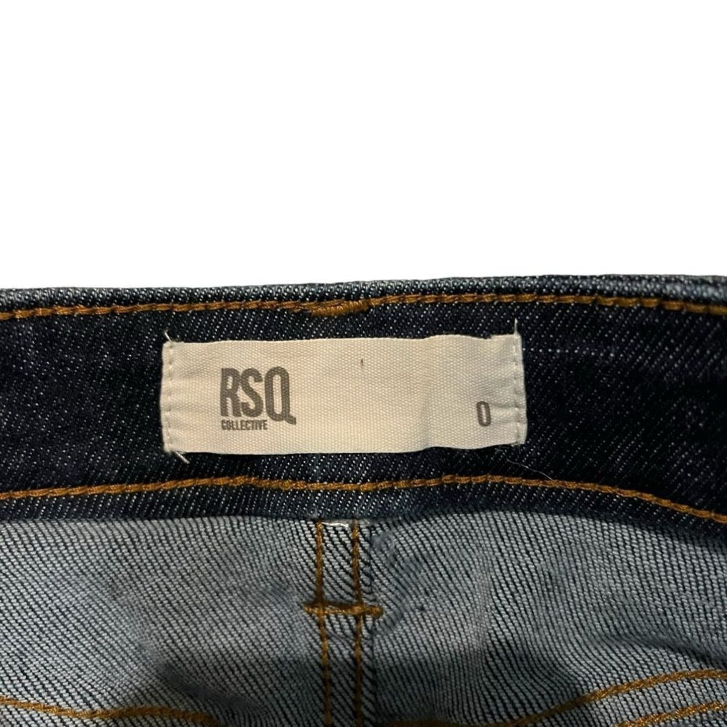 RSQ Collective Skirt Womens Size 0 Blue Dark Wash Denim Mini Raw Hem