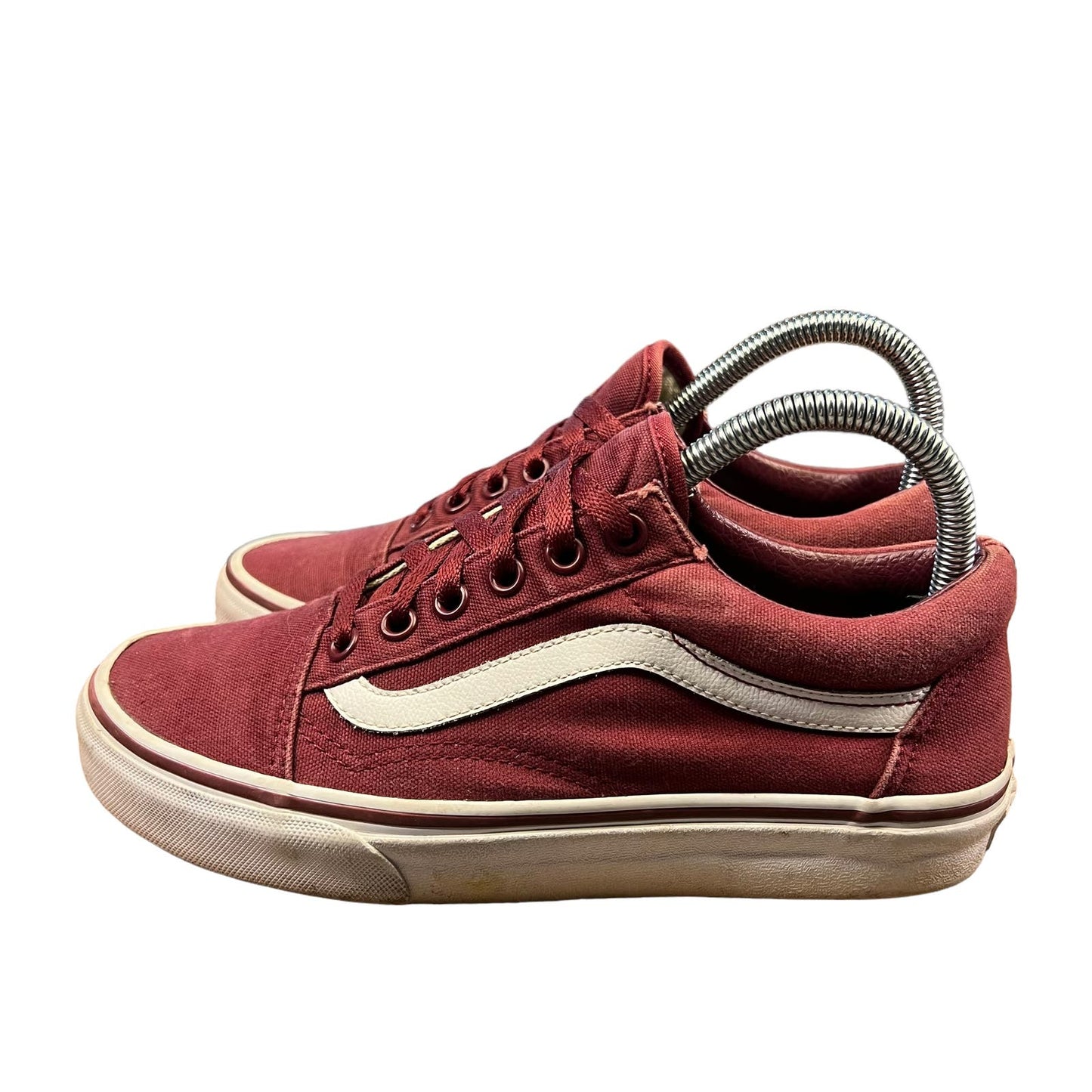 VANS Old Skool Burgundy Canvas Unisex Lace-Up Sneakers Men's 6/Women's 7.5