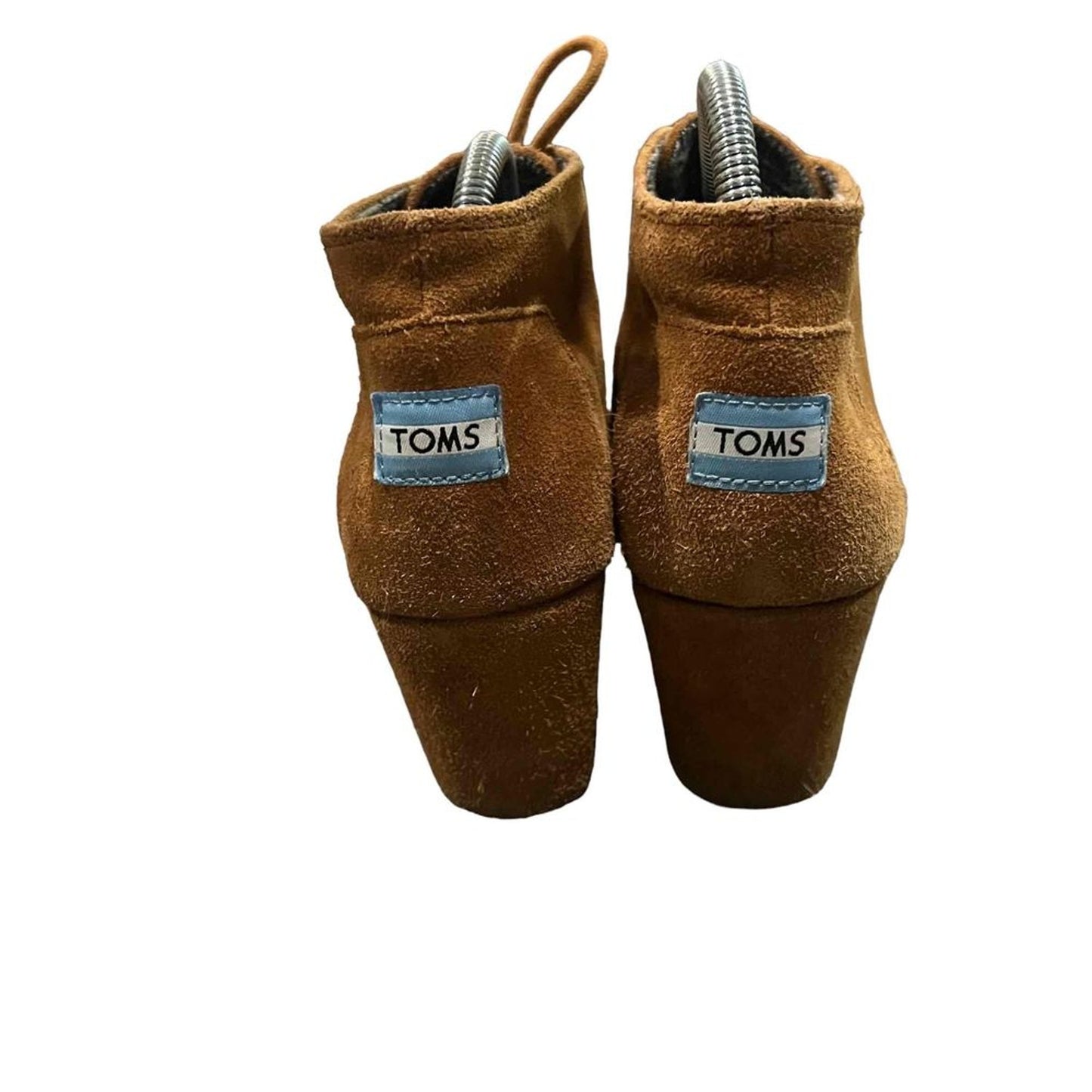TOMS Desert Wedge Lace-Up Ankle Booties Womens Size 10 Brown Hidden Wedge