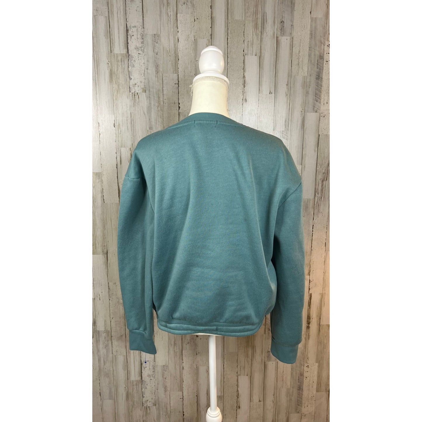 Aeropostale Sport Women's XL Teal Pullover Crewneck Tie Front Sweatshirt