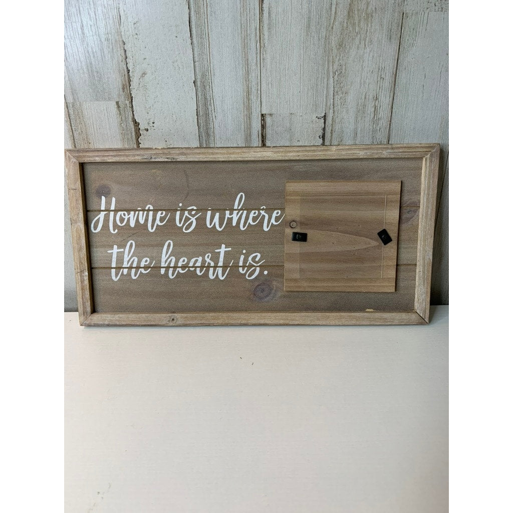 Cottage Garden Home Is Where the Heart Is Sign w/Photo Frame