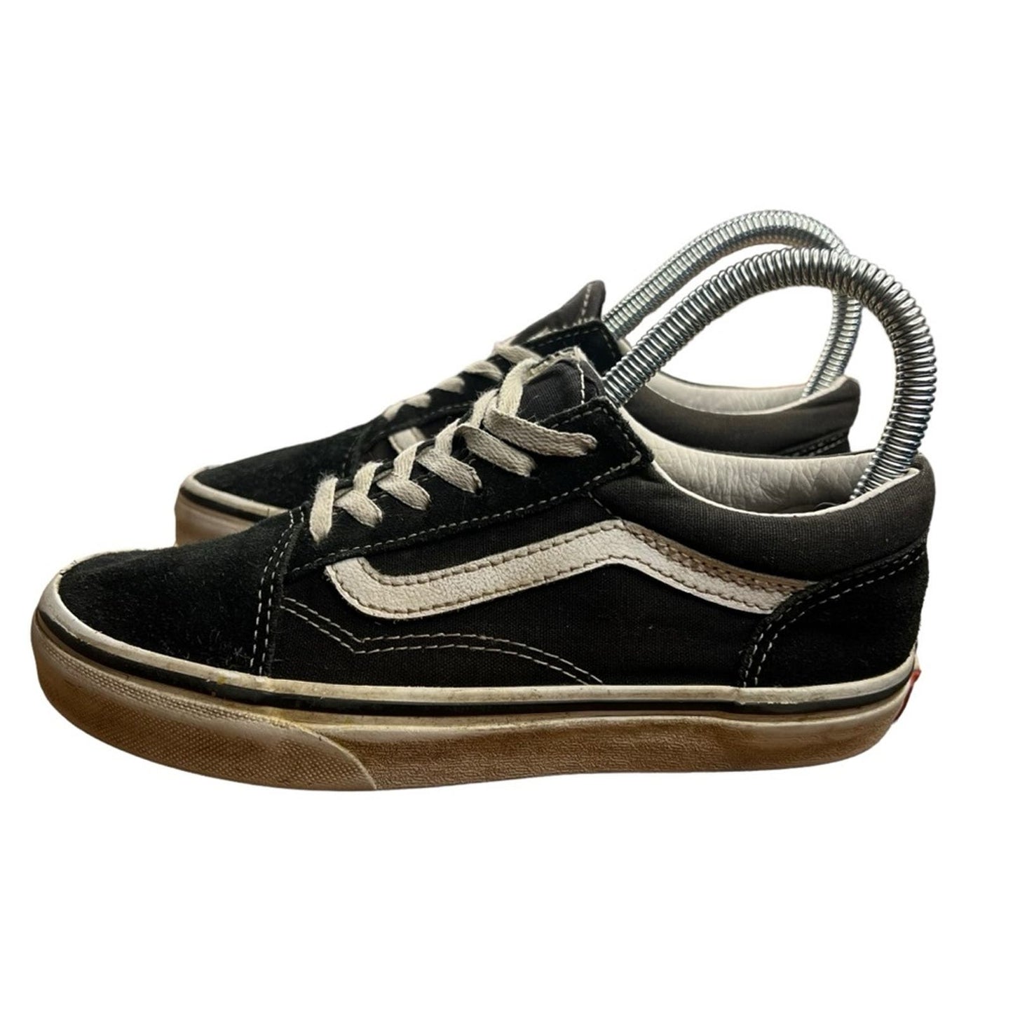 Vans Old Skool Black/White Canvas Suede Skate Shoes Low Top Sneakers Size Kids 3