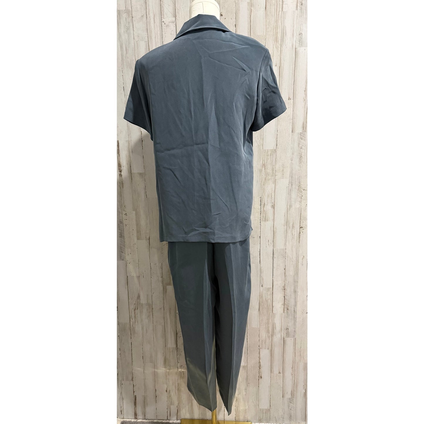 Josephine Chaus Pant Set Slate Blue Top (8) & Straight Pants (10)
