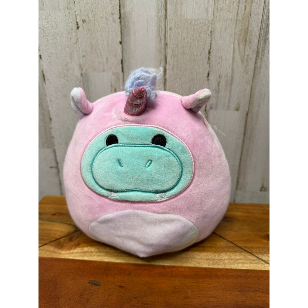 Squishmallow Hank the Hippo in Pink Unicorn Costume 8” Plush Toy
