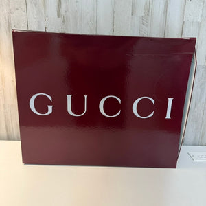 Gucci Large Red Glossy Gift Box White Logo Rigid Display 18x15x6 DAMAGED