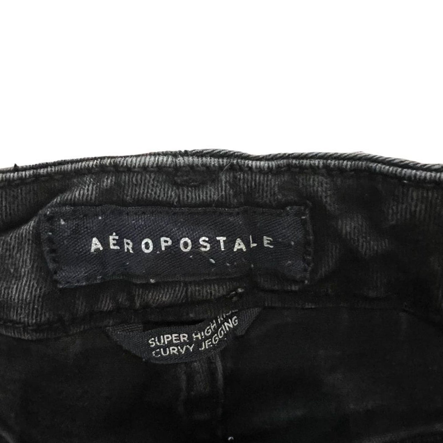 Aeropostale Black Super High Rise Curvy Distressed Jeggings 6