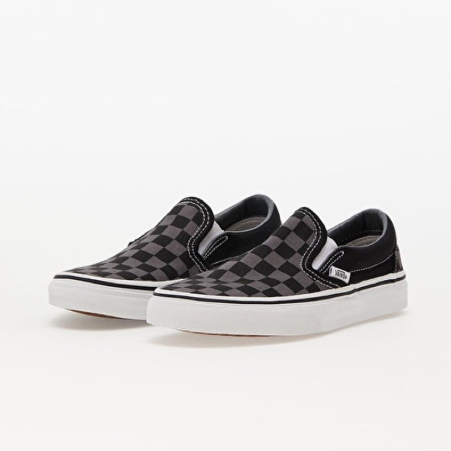 Vans Authentic Kids Classic Slip-On Checkerboard Black/Pewter Shoe - Kids 2.5