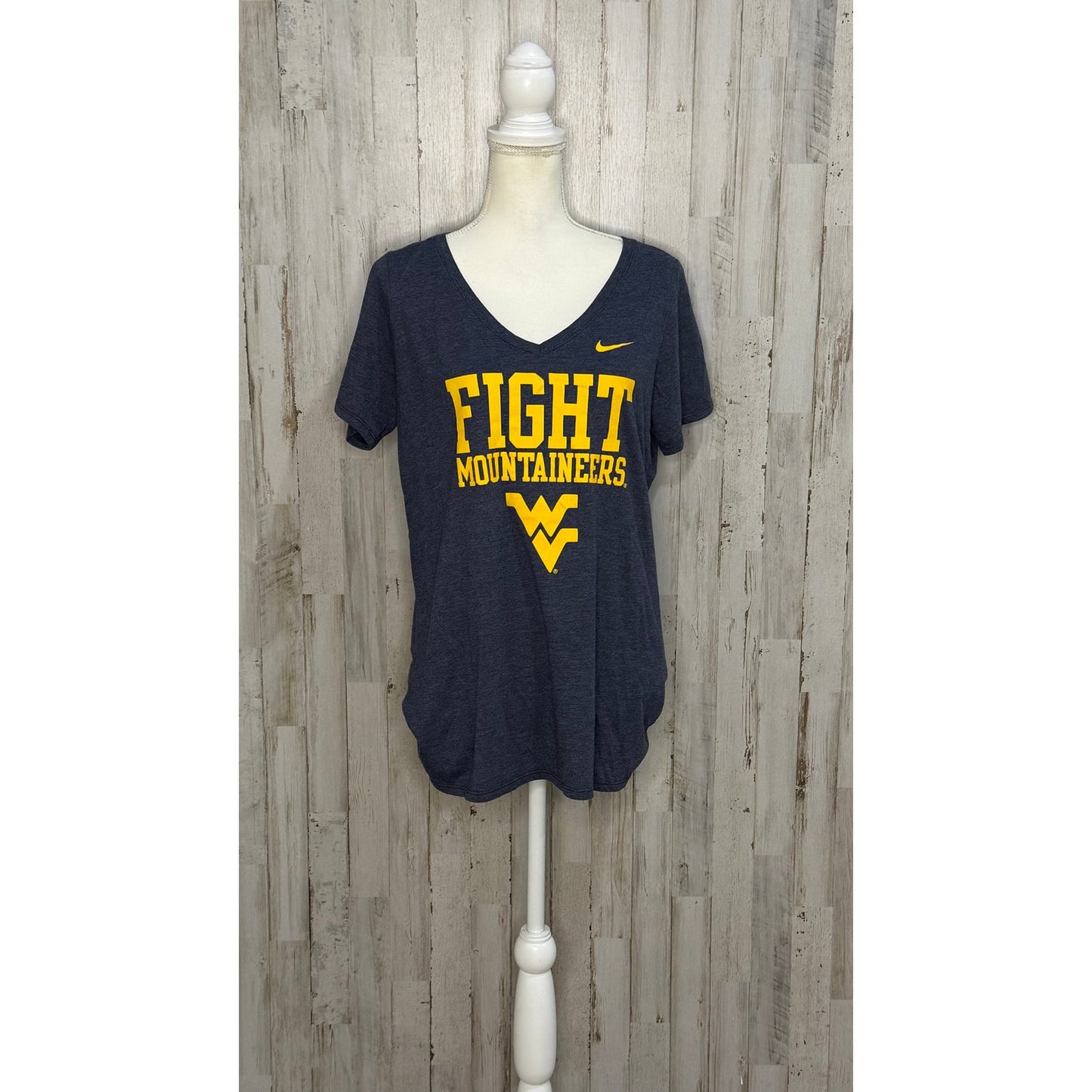 Nike West Virginia Mountaineers Women's V-Neck T-Shirt Blue XL