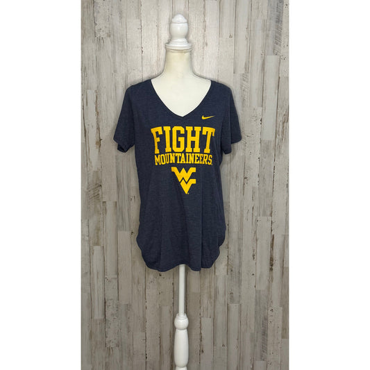 Nike West Virginia Mountaineers Women's V-Neck T-Shirt Blue XL