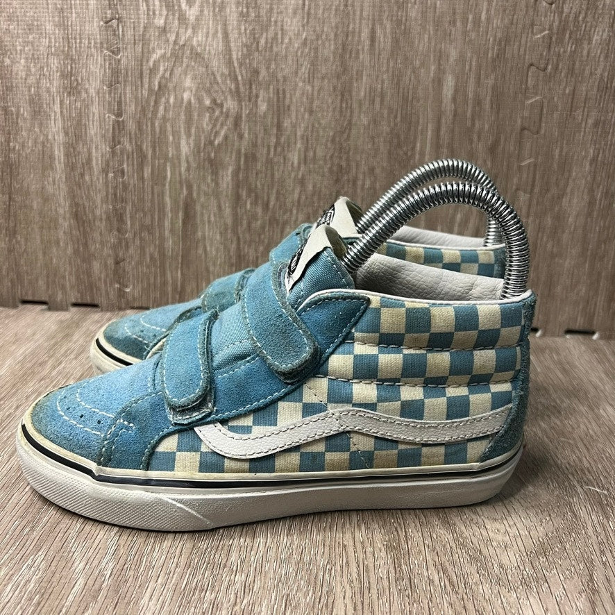 Vans Kids Sk8-Mid Reissue V Blue Checkerboard Sneakers Size 2