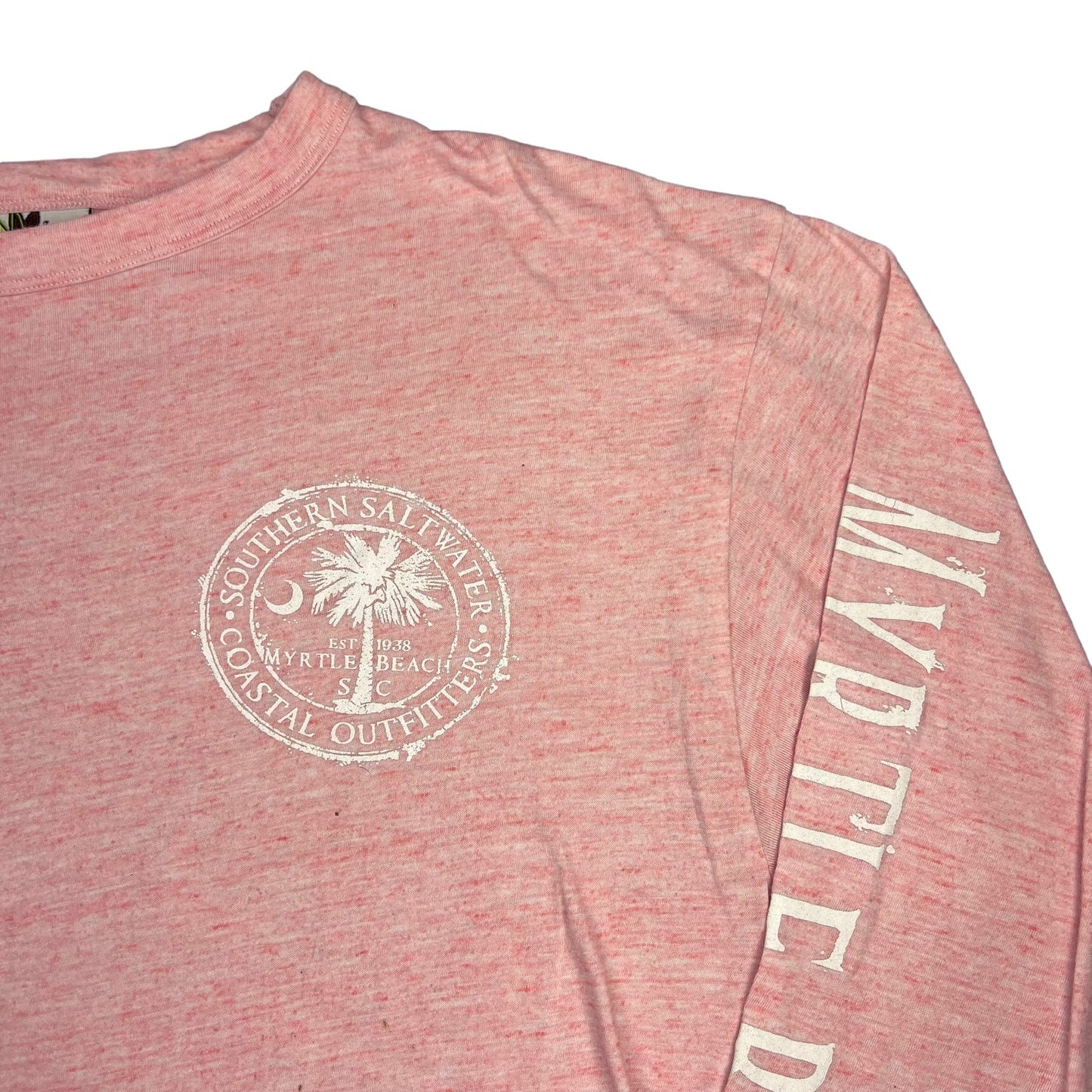 Tsunami Surf Co. Men's Medium Myrtle Beach Pink Graphic Long Sleeve T-Shirt