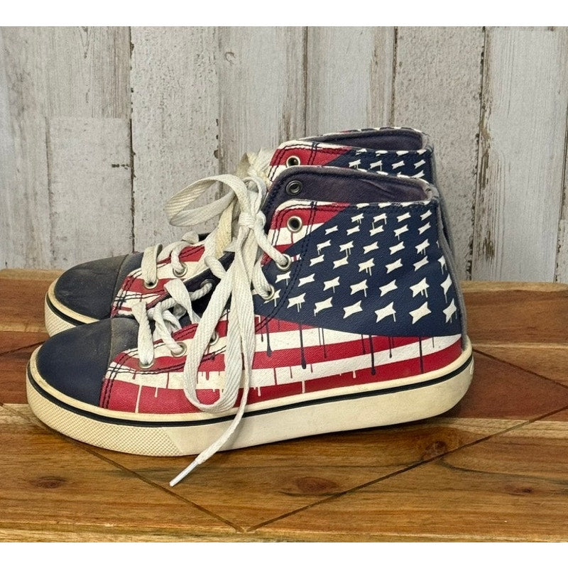 Heelys Youth Size 3 American Flag High-Top Skate Sneakers