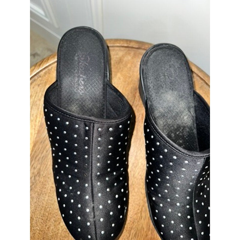 Women's Black Studded  Mules Size 10 Casual Chic Flats