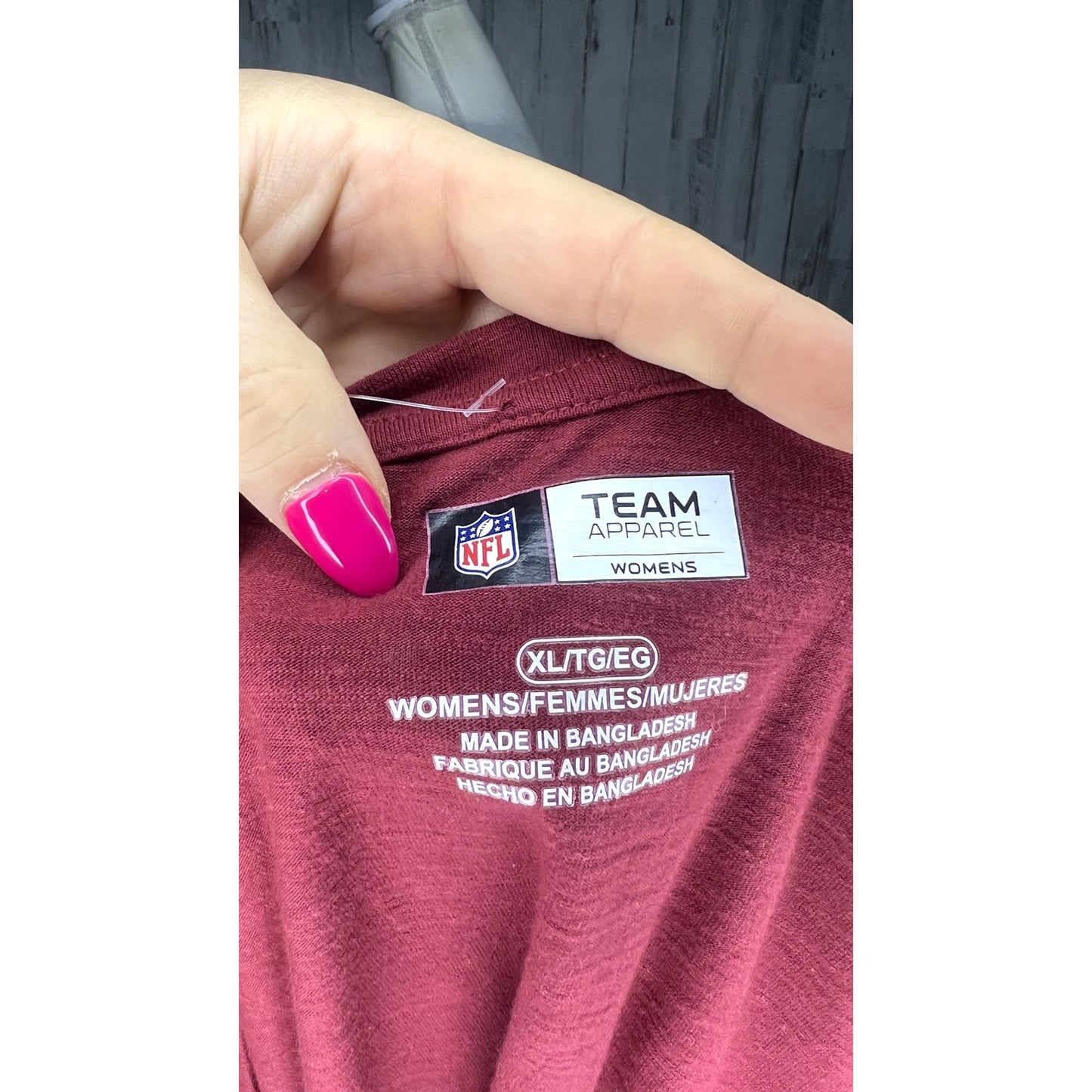 NWT Women's NFL Washington Commanders Burgundy T-Shirt XL Short Sleeve Casual